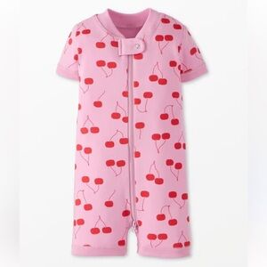 HANNA ANDERSSON CHERRIES SHORTIE SLEEPER 2 WAY ZIPPER 12-18 months